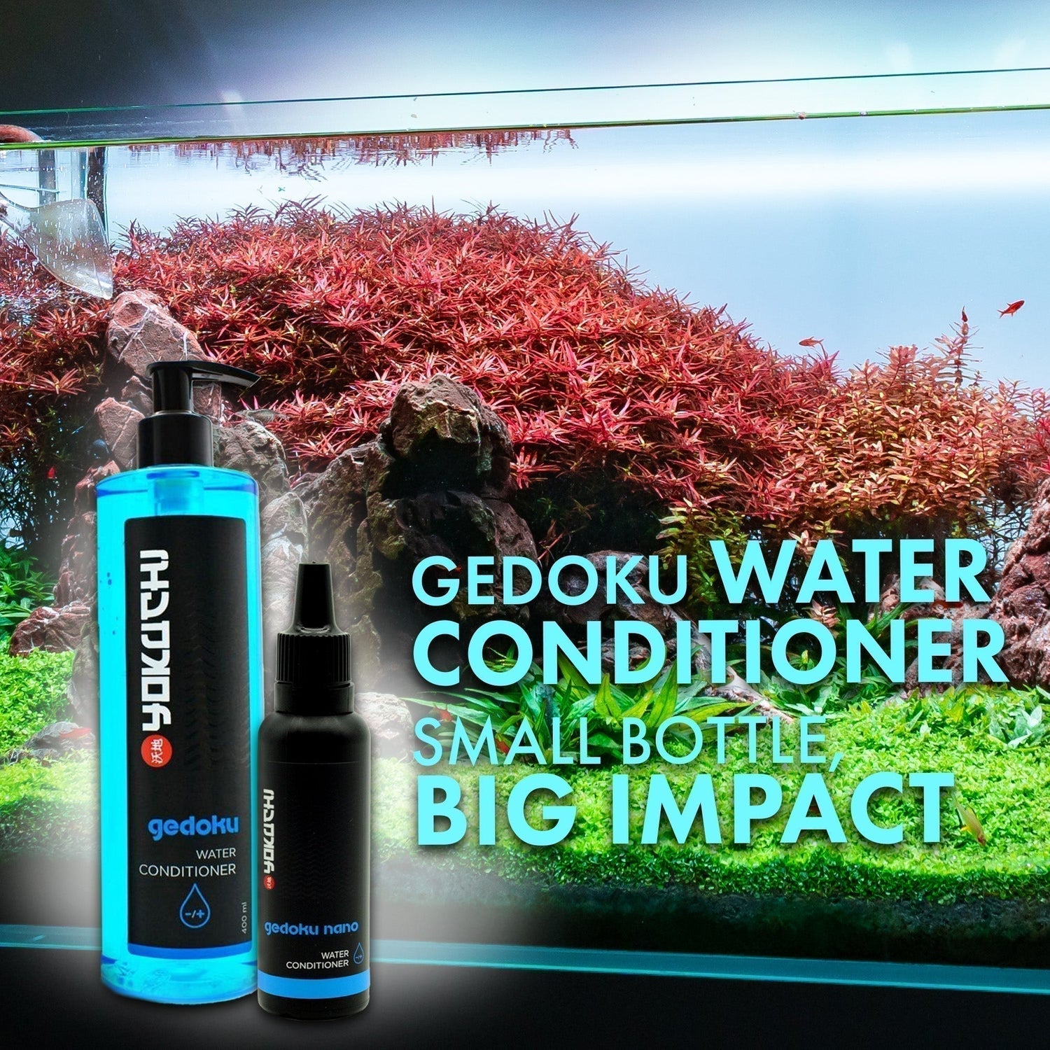 A good water conditioner – like Gedoku Water Conditioner – neutralises these harmful elements instantly, making your tap water safe for your aquarium